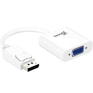 j5create DisplayPort to VGA Male/Female Active Video Adapter, 3.54", White (JDA114)