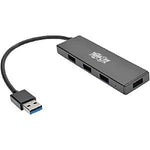 Tripp Lite 4-Port USB Type A Male/Female Ultra-Slim Portable SuperSpeed 3.0 USB Hub, Black (U360-004-SLIM)