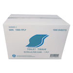 Gen Small Roll Bath Tissue, 1-Ply, 1000 Sheets/roll, 1.64 In Core, 96/carton