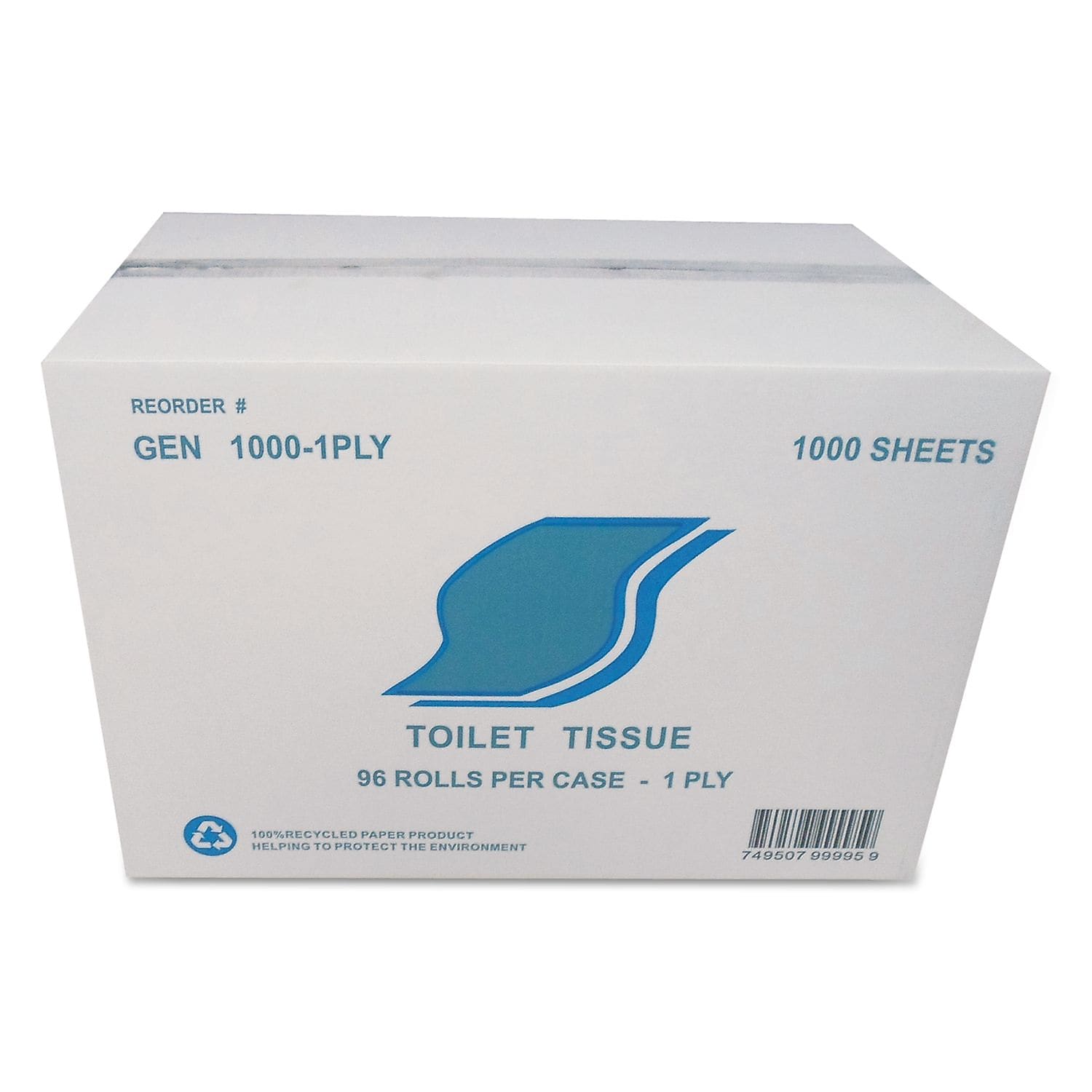 Gen Small Roll Bath Tissue, 1-Ply, 1000 Sheets/roll, 1.64 In Core, 96/carton