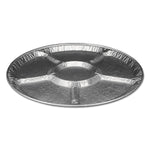 Handi-Foil Aluminum Lazy Susan, 18" Dia, 6 Compartments, Silver, 25/Carton (HFA4018100)