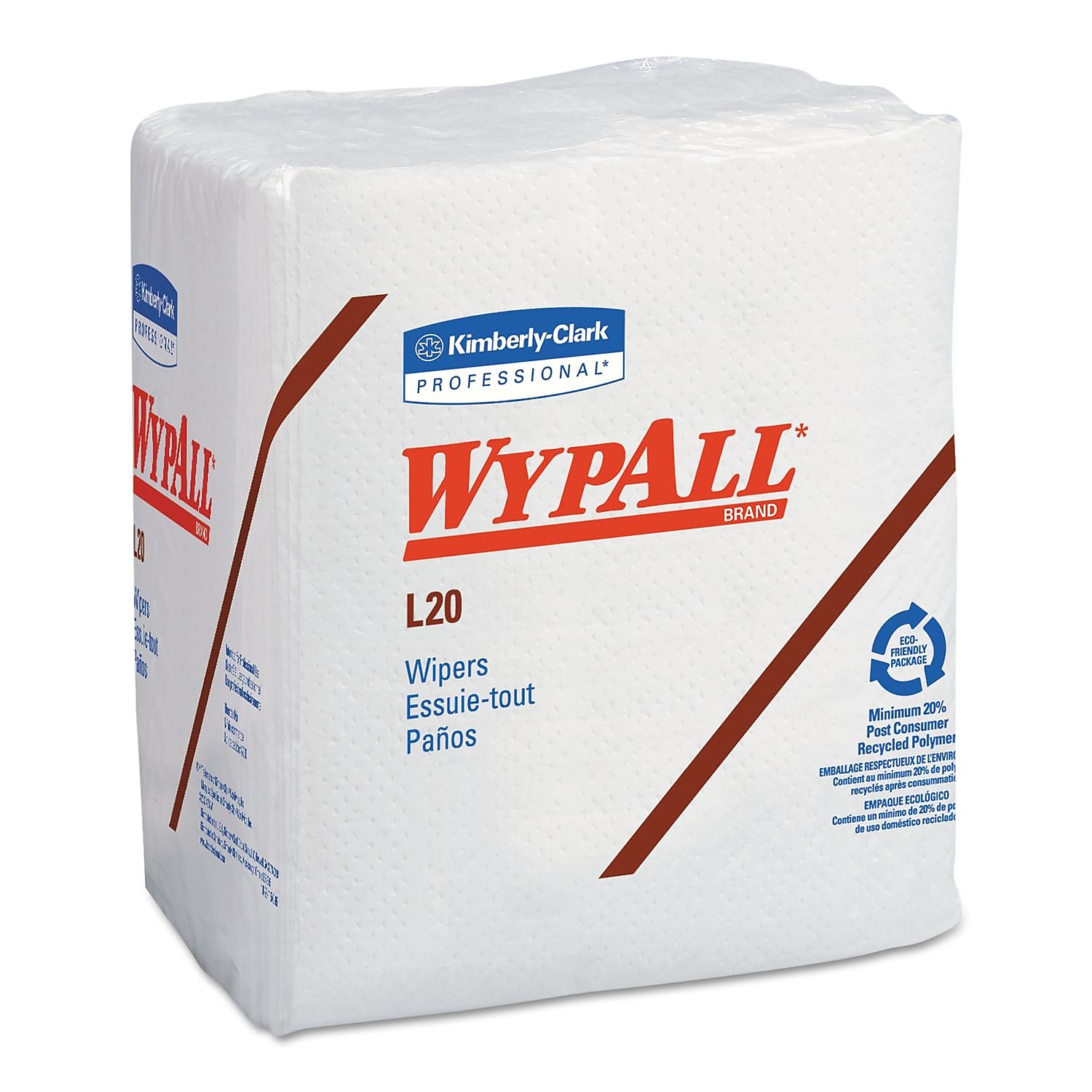 WypAll L20 Cleaning Wipers, White, 68 Wipers/Box, 12/Carton (KCC47022)