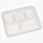 Pactiv Lightweight Foam School Trays, White, 5-Compartment, 8 1/4 X 10 1/2, 500/carton