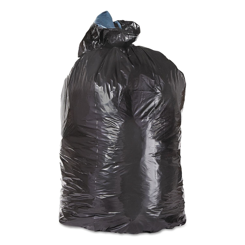 Trinity Packaging Low-Density Can Liners, 1.3mil, 56gal, 43w X 47h, Black, 100/carton