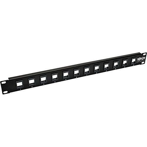 Tripp Lite 12-Port 1U Rack-Mount Unshielded Blank Keystone/Multimedia Patch Panel, Black (N062-012-KJ)