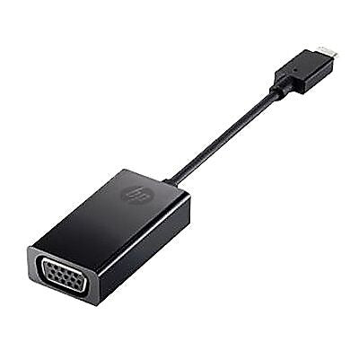 HP® USB Type-C to VGA HD-15 Male/Female Video Adapter Cable, Black (N9K76AA#ABA)