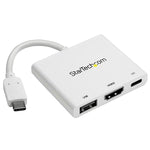StarTech® USB-C to HDMI/USB Male/Female Multifunction Adapter, White, 4" (CDP2HDUACPW)