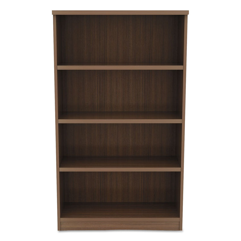 Alera Valencia Series Bookcase, 4-Shelf, 31-3/4"W, Modern Walnut