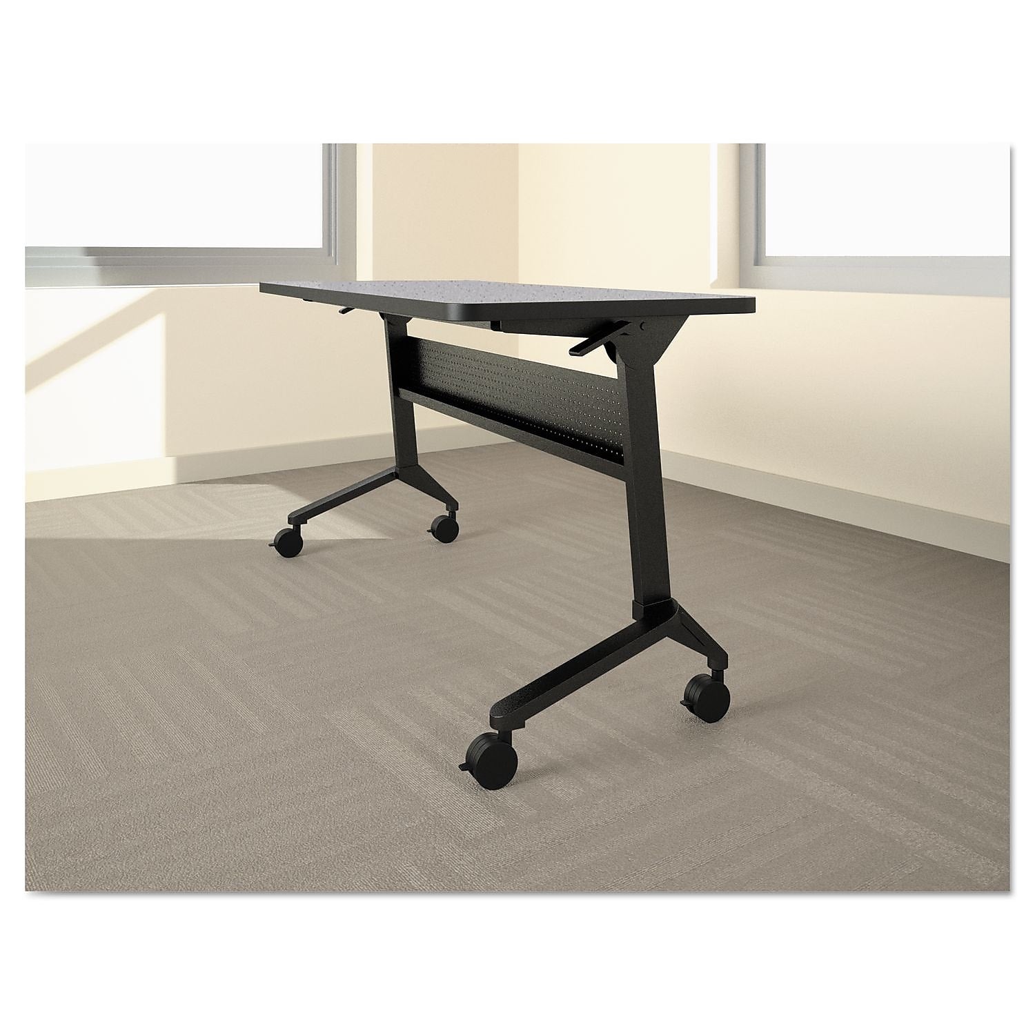 Safco Flip-N-Go Table Base, 46 7/8w X 21 1/4d X 27 7/8h, Black
