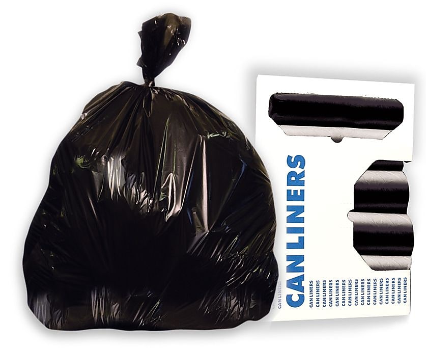 Heritage 20-30 Gallon Industrial Trash Bag, 30" x 37", High Density, 10 Mic, Black, 20 Rolls (Z6037MK R02)