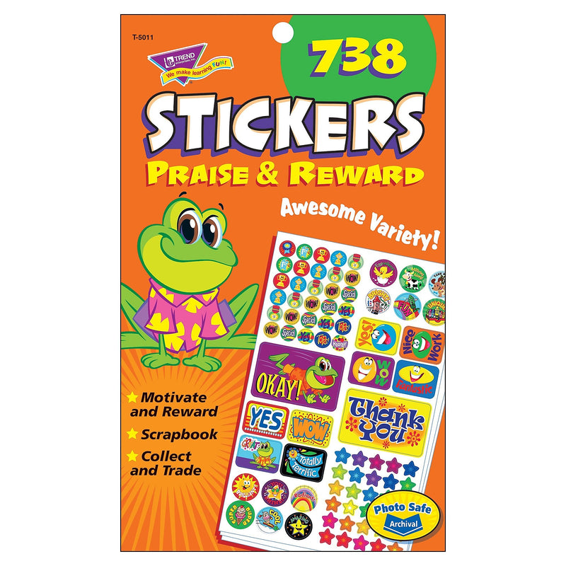 Trend Enterprises® Sticker Pads, Praise & Reward, 738 Stickers per Pack (T-5011)