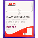 JAM Paper Plastic Document File, Letter, Purple, 12/Pack (118B1PU)