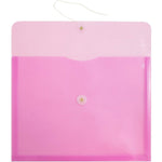 JAM Paper® Plastic Envelopes, Button String Tie Closure, Letter Booklet, 9.75 x 13, Lavender Purple Poly, 108/bx (012413376B)