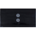 JAM Paper® Plastic Envelopes with Button and String Tie Closure, #10 Business Booklet, 5.25 x 10, Black, 12/Pack (921B1BL)