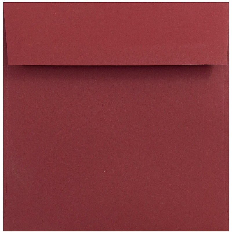 JAM Paper 6 x 6 Square Invitation Envelopes, Dark Red, Bulk 1000/Carton (31511296B)
