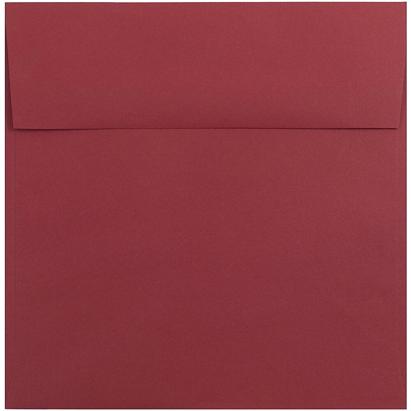 JAM Paper 8.5 x 8.5 Square Invitation Envelopes, Dark Red, 25/Pack (31511323)