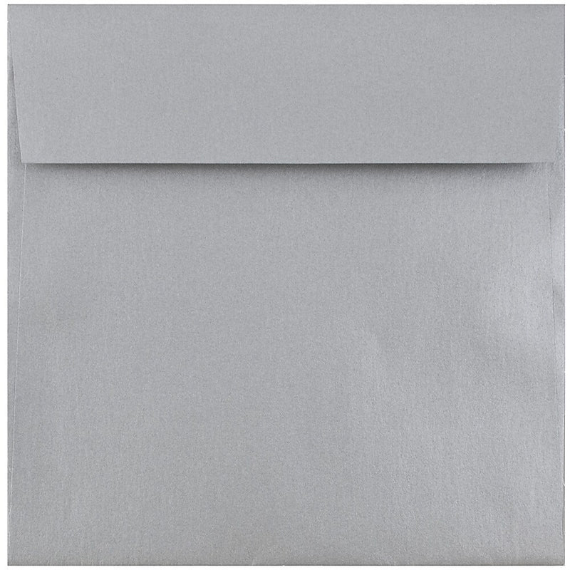 JAM Paper 6.5 x 6.5 Square Metallic Invitation Envelopes, Stardream Silver, 25/Pack (GCST509)
