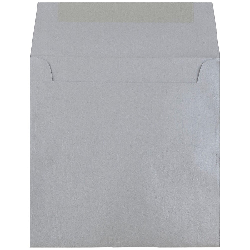 JAM Paper 6.5 x 6.5 Square Metallic Invitation Envelopes, Stardream Silver, 25/Pack (GCST509)