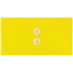 JAM Paper® Plastic Envelopes with Button and String Tie Closure, #10 Business Booklet, 5.25 x 10, Yellow, 12/Pack (921B1YE)