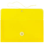 JAM Paper® Plastic Envelopes with Button and String Tie Closure, #10 Business Booklet, 5.25 x 10, Yellow, 12/Pack (921B1YE)