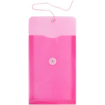 JAM Paper Plastic Filing Envelope with Button & String Closure, Fuchsia Pink, 12/Pack (472B1FU)
