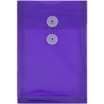 JAM Paper Plastic Filing Envelope with Button & String Closure, Purple, 12/Pack (472B1PU)