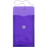 JAM Paper Plastic Filing Envelope with Button & String Closure, Purple, 12/Pack (472B1PU)