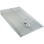 JAM Paper Plastic Filing Envelope with Button & String Closure, Smoke Grey, 12/Pack (472B1SM)