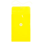 JAM Paper Plastic Filing Envelope with Button & String Closure, Yellow, 12/Pack (472B1YE)