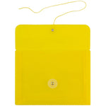 JAM Paper® Plastic Envelopes with Button and String Tie Closure, Index Booklet, 5.5 x 7.5, Yellow, 12/Pack (920B1YE)