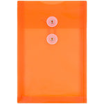 JAM Paper Plastic Filing Envelope with Button & String Closure, Bright Orange, 120/Box (472B1ORB)