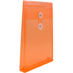 JAM Paper Plastic Filing Envelope with Button & String Closure, Bright Orange, 12/Pack (472B1OR)
