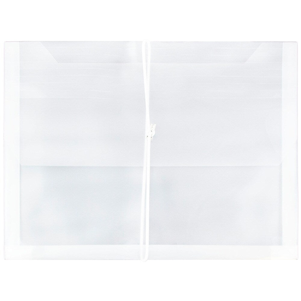 JAM Paper® Plastic Envelope with Elastic Band Closure, 9.75 x 13 with 2.625 Inch Expansion, Clear, Sold Individually (218E25CL)