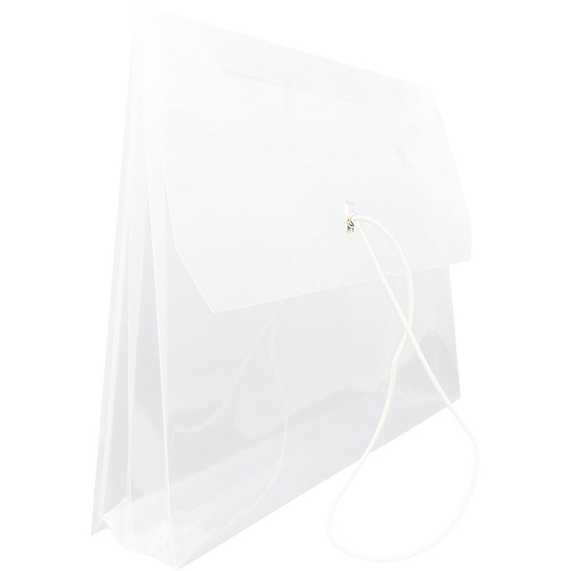 JAM Paper® Plastic Envelope with Elastic Band Closure, 9.75 x 13 with 2.625 Inch Expansion, Clear, Sold Individually (218E25CL)