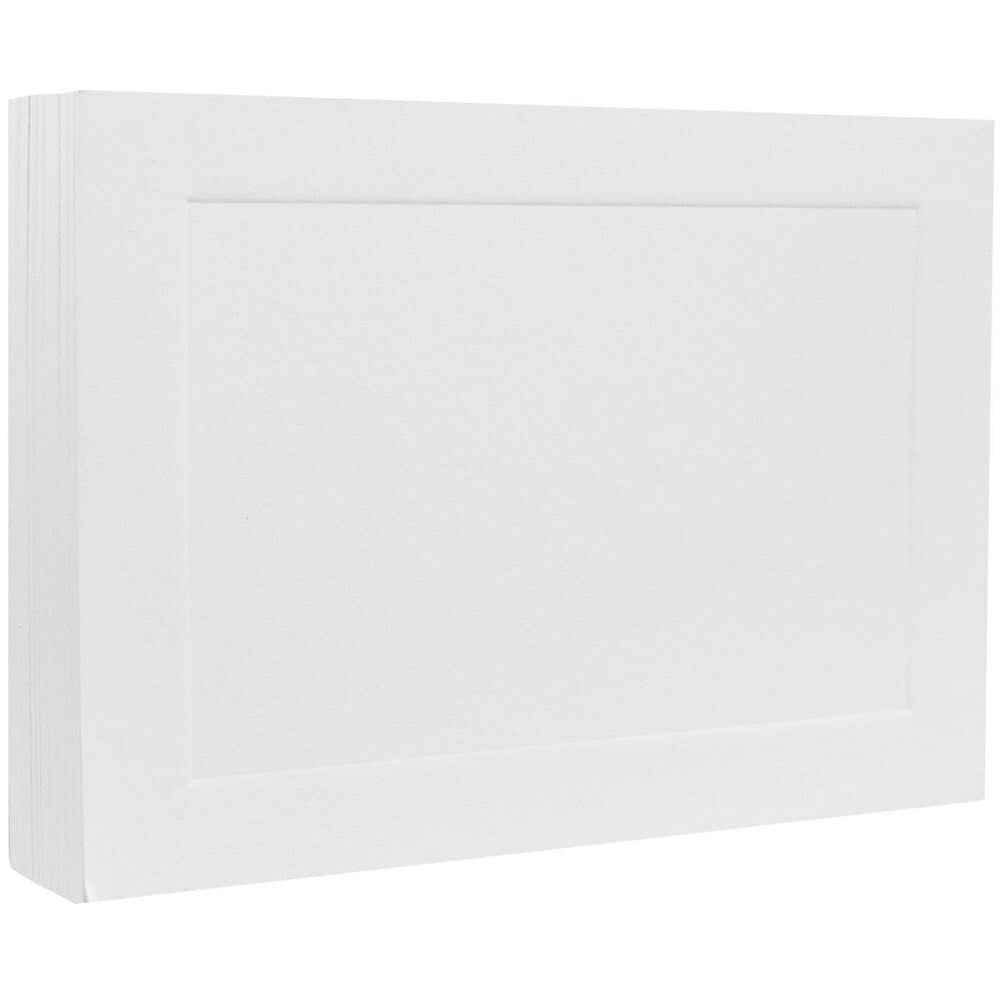 JAM Paper® Blank Flat Note Cards, 4Bar A1 Size, 3 1/2 x 4 7/8, White Panel, 50/Pack (175965i)