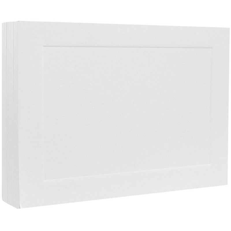 JAM Paper® Blank Flat Note Cards, 4Bar A1 Size, 3 1/2 x 4 7/8, White Panel, 50/Pack (175965i)