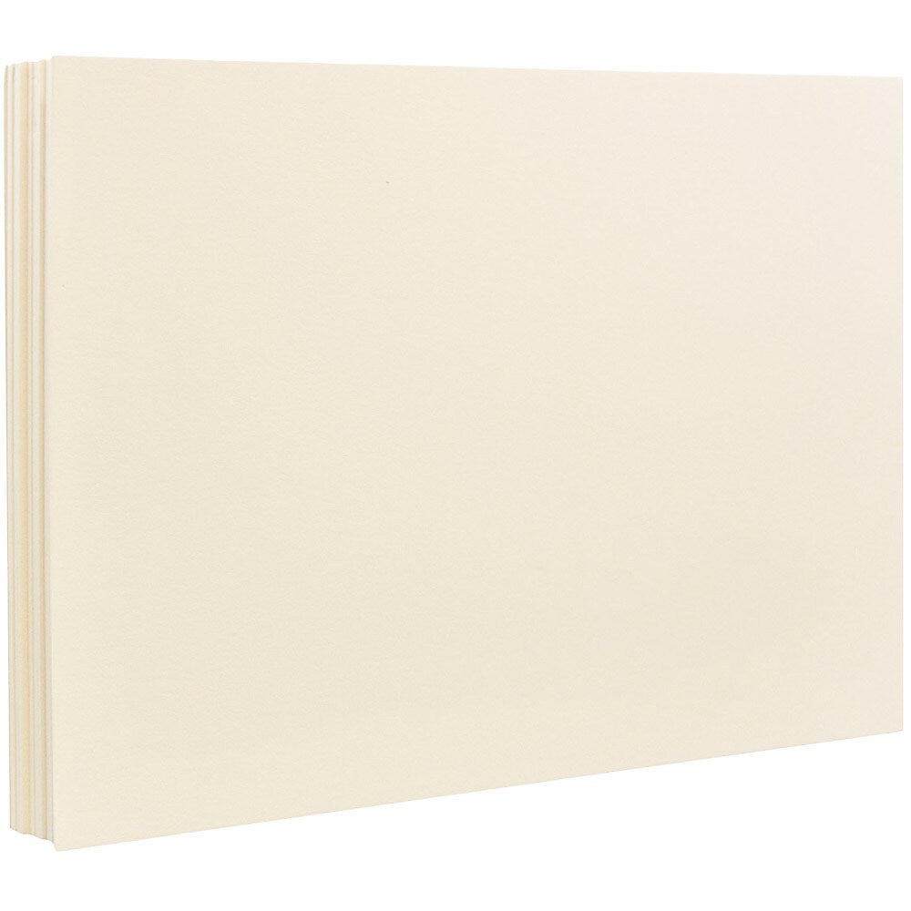 JAM Paper® Blank Flat Note Cards, A2 Size, 4 1/4 x 5.5, Ivory, 50/Pack (175971i)
