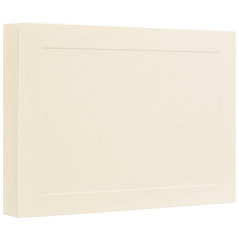 JAM Paper® Blank Flat Note Cards, A2 Size, 4 1/4 x 5.5, Ivory Panel, 50/Pack (175981i)