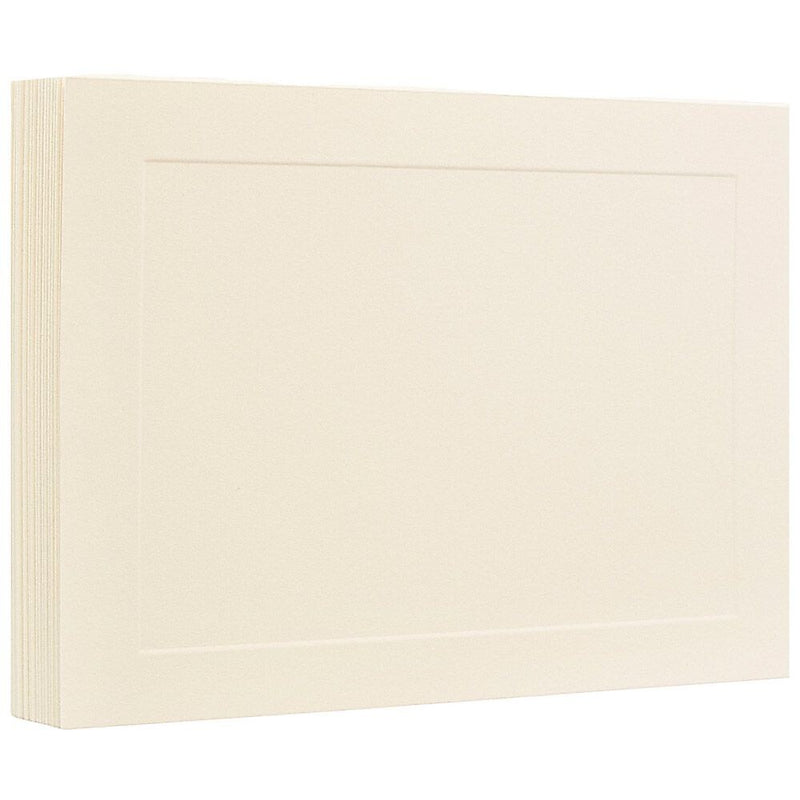 JAM Paper® Blank Flat Note Cards, A2 Size, 4 1/4 x 5.5, Ivory Panel, 50/Pack (175981i)