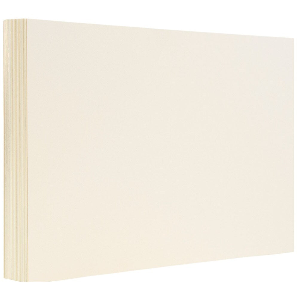 JAM Paper® Blank Flat Note Cards, A6 Size, 4 5/8 x 6 1/4, Ivory, 50/Pack (175991i)