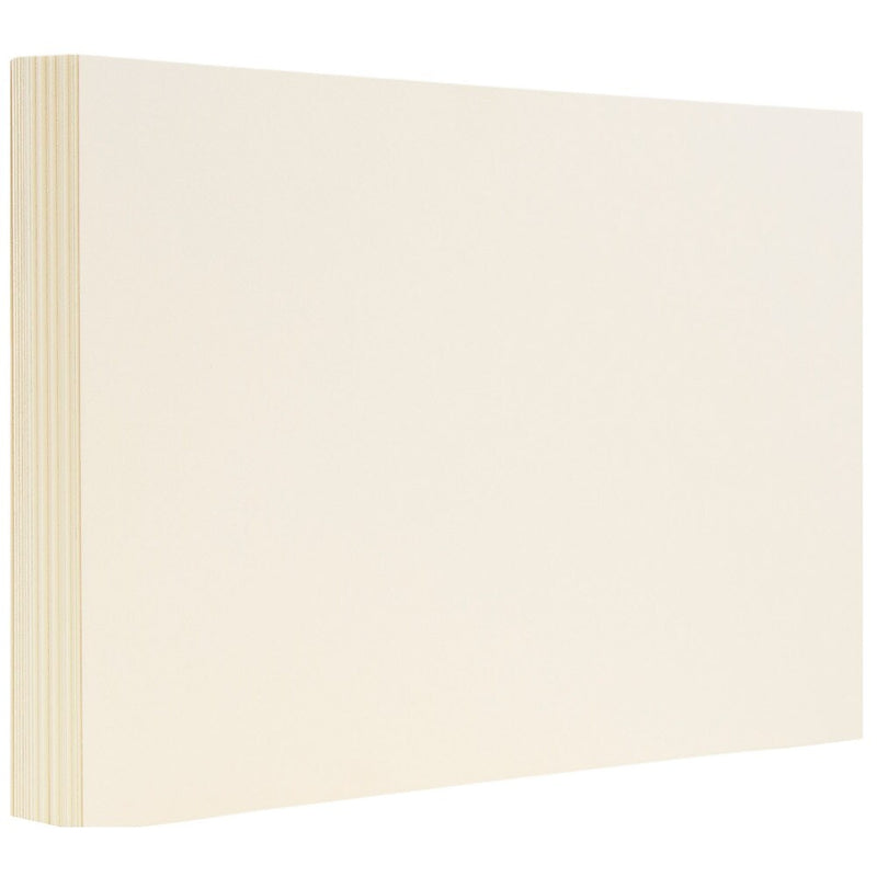 JAM Paper® Blank Flat Note Cards, A6 Size, 4 5/8 x 6 1/4, Ivory, 50/Pack (175991i)