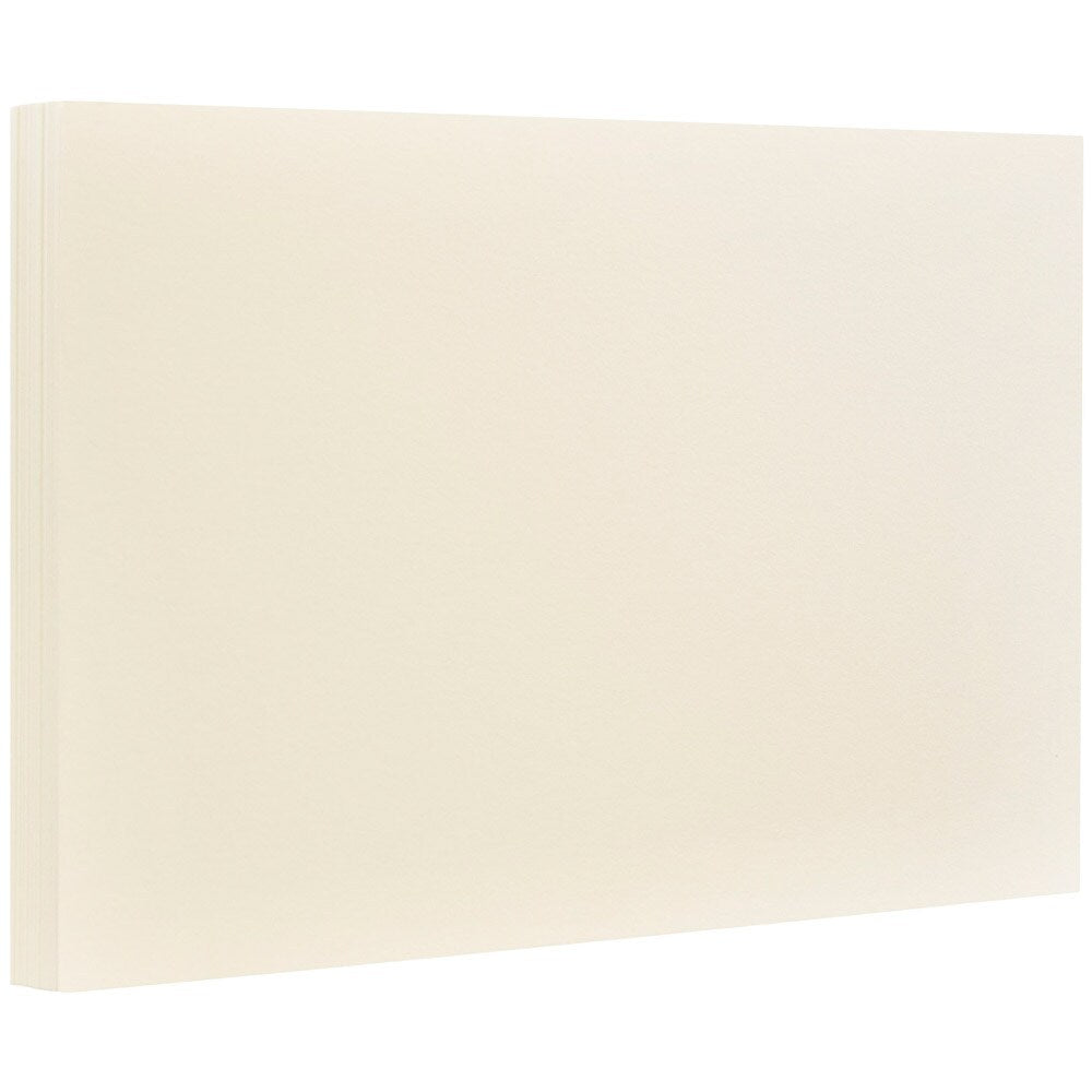 JAM Paper® Blank Flat Note Cards, A7 Size, 5 1/8 x 7, Ivory, 50/Pack (1751005i)