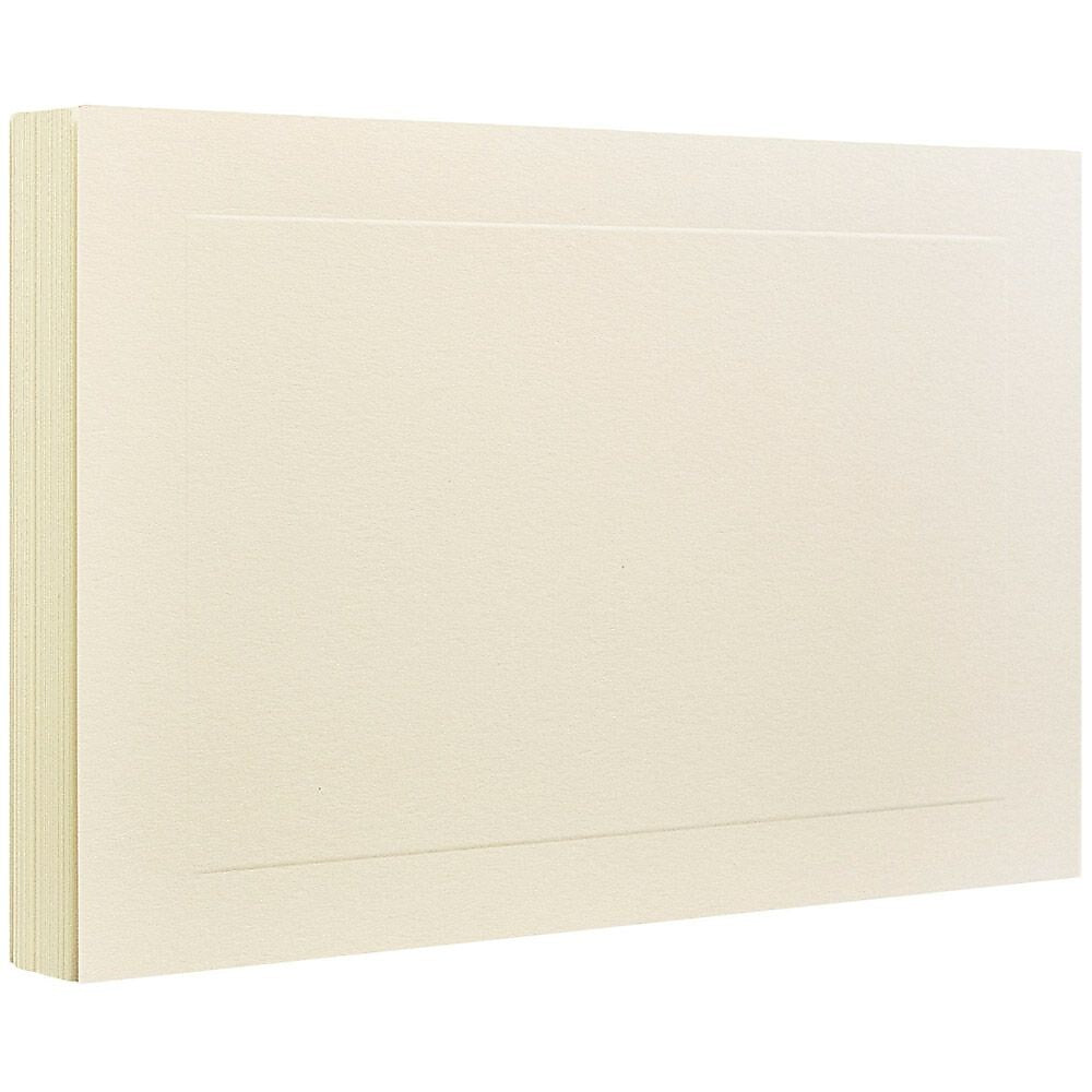 JAM Paper® Blank Flat Note Cards, A7 Size, 5 1/8 x 7, Ivory Panel, 50/Pack (98040i)