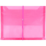 JAM Paper Standard Plastic Document File, 1 Pocket, Letter, Fuchsia Pink, 12/Pack (218E25FUB)