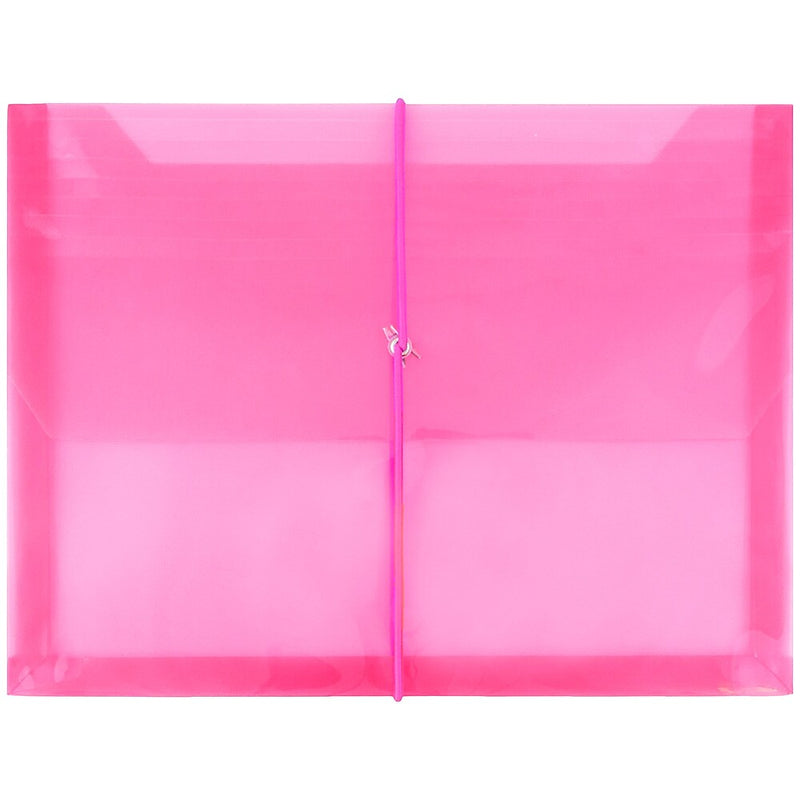 JAM Paper Standard Plastic Document File, 1 Pocket, Letter, Fuchsia Pink, 12/Pack (218E25FUB)