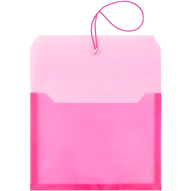 JAM Paper Standard Plastic Document File, 1 Pocket, Letter, Fuchsia Pink, 12/Pack (218E25FUB)