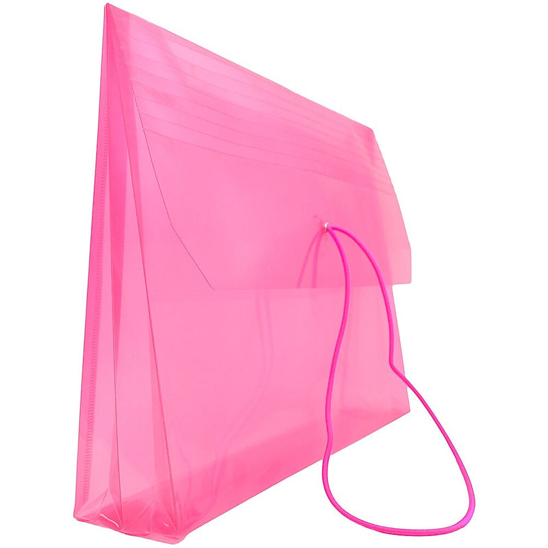 JAM Paper Standard Plastic Document File, Letter, Fuchsia Pink (218E25FU)