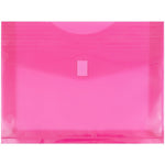 JAM Paper Standard Plastic Document File, Letter, Fuchsia Pink, 12/Pack (218V2FU)