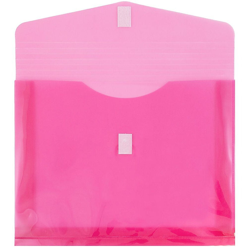 JAM Paper Standard Plastic Document File, Letter, Fuchsia Pink, 12/Pack (218V2FU)