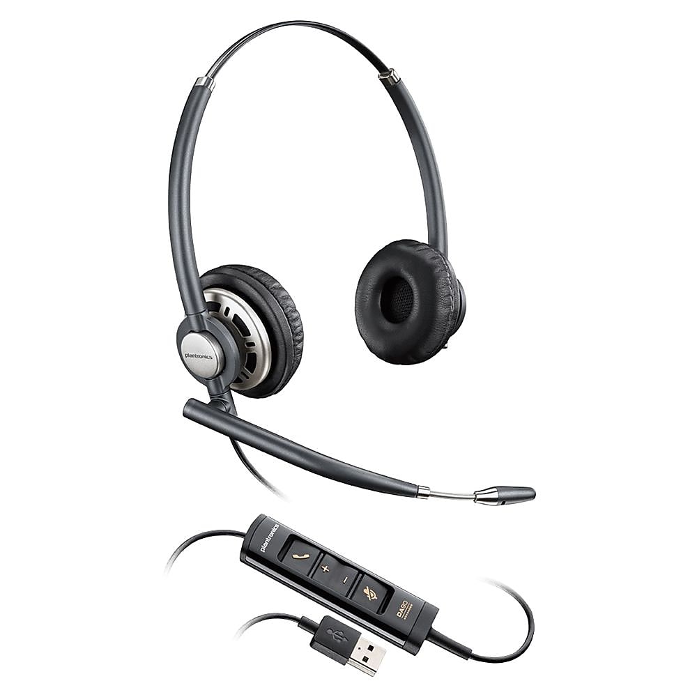 Plantronics Encorepro HW725 Stereo Headset, Over-the-Head, Black (783M6AA)